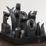 Group 3, paperclay, graphite and oil finish 12 x 12 x 12 2015