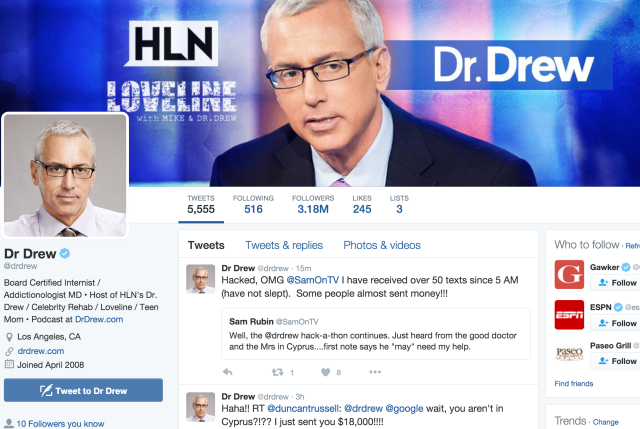 Dr Drew. Hacked Dr. Drew