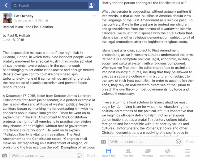 OwnbeyPost Islam and the First Amendment