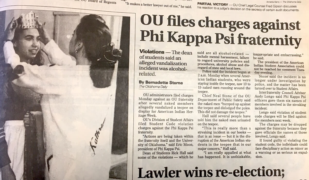 OU tepee vandalism