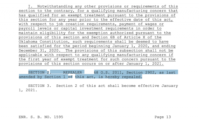 SB 1595 repealer corporate county welfare