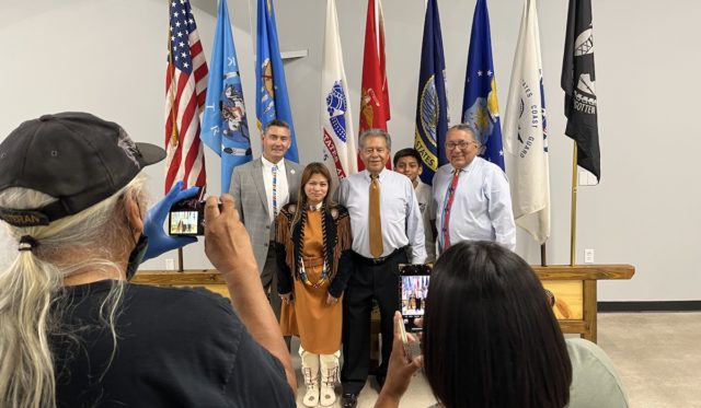 Kiowa Chairman Spottedbird and Vice Chairman Tsotigh Lawrence Spottedbird