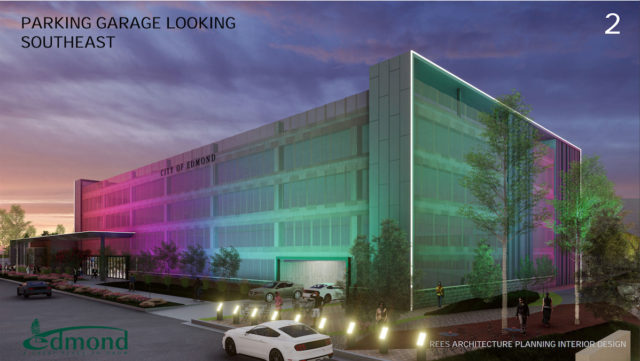 Parking Garage rendering Edmond city center complex