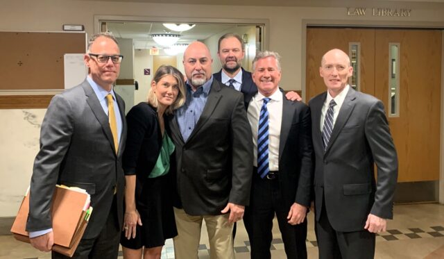 Scott Sapulpa with his legal team 2.5.24 The Oklahoman libel