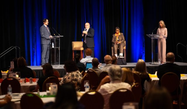 Stage wide Oklahoma Democratic superintendent debate fact check
