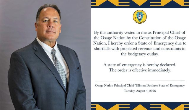 Tillman SoE 8-5-26 Osage Nation financial emergency