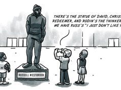 Russell Westbrook statue will require good execution Russell Westbrook statue