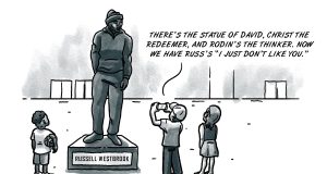 Russell Westbrook statue will require good execution Russell Westbrook statue